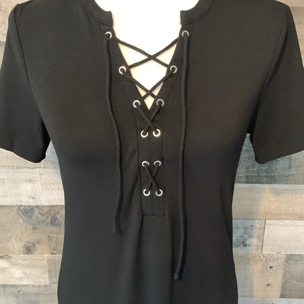 White House Black Market Black Dress With Tie Front Size XS - Picture 6 of 16